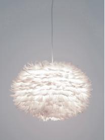 Lampenschirm Eos aus Federn, Gänsefedern, Stahl, Hellbraun, Ø 65 x H 40 cm