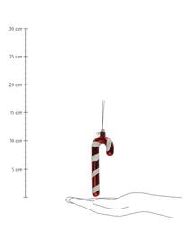 Kerstboomhanger Candy, 2 stuks, Wijnrood, wit, B 4 x H 12 cm