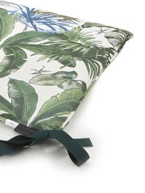 Coussin pour banc imprimé tropical Bliss, déperlant, Crème, tons verts et bleus