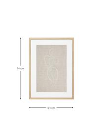 Stampa digitale incorniciata Even Stronger Woman, Immagine: pannelli di fibra a media, Cornice: legno, Beige, Larg. 54 x Alt. 74 cm