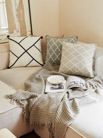 Plaid en coton beige Waffle, Taupe