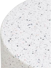 Ronde tuin bijzettafel Terrazzo, Terrazzo, cement, Wit, Ø 37 x H 40 cm