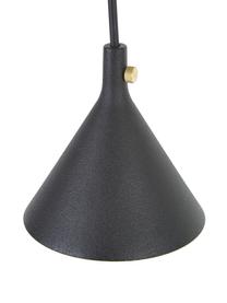 Hanglamp Cast van metaal, Lampenkap: gecoat aluminium, messing, Baldakijn: gepoedercoat metaal, Zwart, 66 x 32 cm