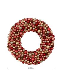 Weihnachtskranz Festivity, Kunststoff, Styropor, Rot, Goldfarben, Ø 33 x H 7 cm