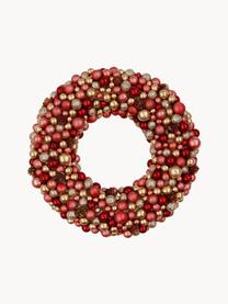 Couronne de Noël Festivity, Plastique, polystyrène, Rouge, doré, Ø 33 x haut. 7 cm