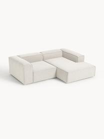 Narożna sofa modułowa Bouclé Lennon, Tapicerka: Bouclé (100% poliester) D, Stelaż: lite drewno sosnowe, skle, Nogi: tworzywo sztuczne Ten pro, Bouclé w odcieniu złamanej bieli, S 238 x G 180 cm, lewostronna