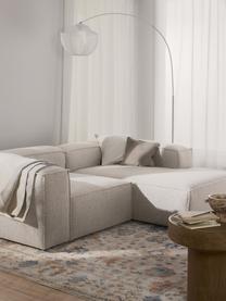 Canapé d'angle en tissu bouclé Lennon, Bouclé blanc cassé, larg. 238 x prof. 180 cm, méridienne à gauche