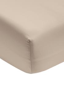 Hoeslaken Premium van biokatoen in beige, satijn, Weeftechniek: satijn Draaddichtheid 400, Taupe, B 90 x L 200 cm