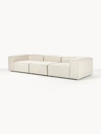 Modulares Sofa Lennon (4-Sitzer), Bezug: 100 % Polyester Der strap, Gestell: Massives Kiefernholz, Spe, Füße: Kunststoff Dieses Produkt, Webstoff Off White, B 327 x T 119 cm