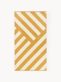 Fouta à motif zigzag Suri, Jaune soleil, blanc cassé, larg. 90 x long. 170 cm