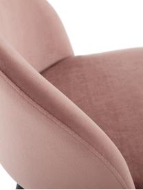 Sgabello alto rosa Amy in velluto, Rivestimento: velluto (poliestere) Il r, Gambe: metallo verniciato a polv, Rivestimento: rosa gambe: nero opaco, Larg. 45 x Alt. 103 cm