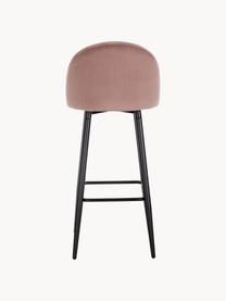 Tabouret de bar en velours Amy, Velours rose, larg. 45 x haut. 103 cm