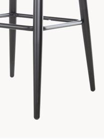 Krzesło barowe z aksamitu Amy, Tapicerka: aksamit (poliester) Dzięk, Nogi: metal malowany proszkowo, Aksamitny blady różowy, S 45 x W 103 cm