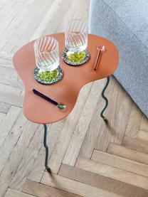 Tavolino in metallo Squiggle, Metallo rivestito, Arancione, grigio, Larg. 34 x Alt. 35 cm