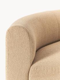 Rundes Bouclé-Eckmodul Sofia, Bezug: Bouclé (100 % Polyester) , Gestell: Fichtenholz, Spanplatte, , Bouclé Beige, B 190 x T 103 cm