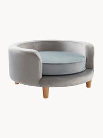 Cama para mascotas de terciopelo Londres, Tapizado: terciopelo (100% poliéste, Estructura: madera contrachapada, tab, Gris claro, azul claro, Ø 68 x Al 35 cm