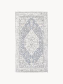 Tapis chenille tissé main Neapel, Gris-bleu, blanc crème, larg. 160 x long. 230 cm