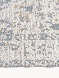 Handgewebter Chenilleteppich Neapel, Flor: 95 % Baumwolle, 5 % Polye, Graublau, Cremeweiss, B 160 x L 230 cm (Grösse M)