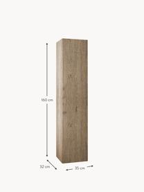 Vysoká koupelnová skříňka Yoka, Š 35 cm, Béžová, vzhled dubového dřeva, Š 35 cm, V 160 cm
