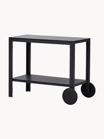 Metalen barcart Summer, Frame: gecoat aluminium, Wieltjes: kunststof, Zwart, B 90 x H 74 cm