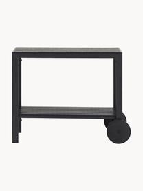 Metalen barcart Summer, Frame: gecoat aluminium, Wieltjes: kunststof, Zwart, B 90 x H 74 cm