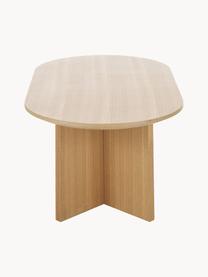 Oválný dřevěný konferenční stolek Toni, Lakovaná MDF deska (dřevovláknitá deska střední hustoty) s dubovou dýhou, Jasanové dřevo, Š 100 cm, H 55 cm