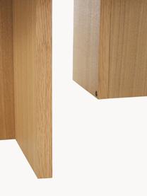 Table basse ovale en bois Toni, MDF (panneau en fibres de bois à densité moyenne) avec placage en frêne, laqué, Bois de frêne, larg. 100 x prof. 55 cm
