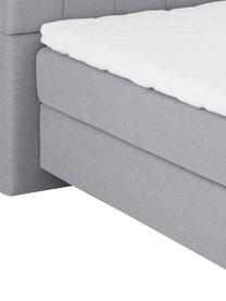 Premium boxspring bed Phoebe, Matras: 7-zones-pocketveringkern , Poten: massief gelakt beukenhout, Grijs, 160 x 200 cm