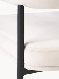 Chaise rembourrée en velours Zoe, Velours blanc cassé, larg. 56 x prof. 62 cm