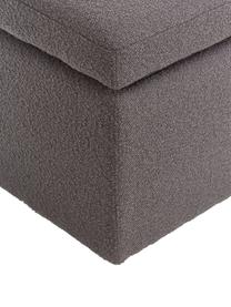 Pouf contenitore in bouclé grigio scuro Winou, Rivestimento: bouclé (100% poliestere) , Bouclé grigio, Larg. 55 x Alt. 46 cm