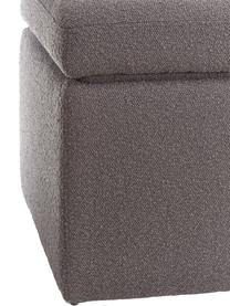 Pouf contenitore in bouclé grigio scuro Winou, Rivestimento: bouclé (100% poliestere) , Bouclé grigio, Larg. 55 x Alt. 46 cm