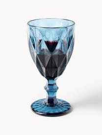 Verres à vin avec embossage décoratif Colorado, 4 élém., Verre, Bleu, mauve, gris, vert, Ø 9 x haut. 17 cm, 320 ml
