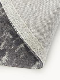 Kulatý ručně tkaný bavlněný koberec ve vintage stylu Luise, Odstíny šedé a bílé, Ø 120 cm (velikost S)