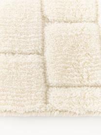 Tapis tissé à la main avec surface texturée Adley, 78 % laine, 20 % coton, 2 % polyester

Les tapis en laine peuvent perdre des fibres lors des premières semaines et des peluches peuvent se former, ce phénomène est naturel et diminue à mesure de votre usage et du temps, Blanc crème, larg. 80 x long. 150 cm (taille XS)