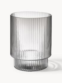 Verres à eau striés soufflés bouche Ripple, 4 élém., Verre, soufflé bouche, Gris, transparent et haute brillance, Ø 7 x haut. 9 cm, 200 ml