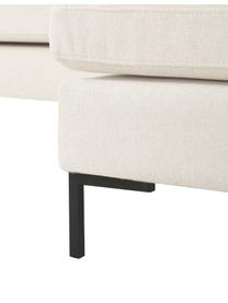 Hoekbank Luna, Bekleding: 100% polyester Met 35.000, Frame: massief beukenhout, Poten: gegalvaniseerd metaal, Geweven stof crèmewit, B 280 x D 184 cm, hoekdeel rechts