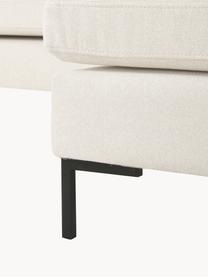 Ecksofa Luna, Bezug: 100 % Polyester Der strap, Gestell: Massives Buchenholz, Schi, Füße: Metall, galvanisiert Das , Webstoff Off White, B 280 x T 184 cm, Eckteil rechts