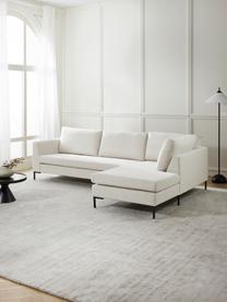 Ecksofa Luna, Bezug: 100 % Polyester Der strap, Gestell: Massives Buchenholz, Schi, Füße: Metall, galvanisiert Das , Webstoff Off White, B 280 x T 184 cm, Eckteil rechts