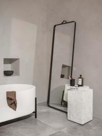 Espejo de pared de aluminio Norm, Asa: cuero, Espejo: cristal, Negro, An 60 x Al 170 cm