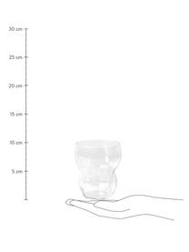Ručne fúkané poháre na vodu v organickom tvare Limfjord, 4 ks, Sklo, Priehľadná, Ø 8 x V 9 cm, 250 ml