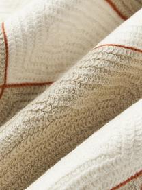 Kissenhülle Kobe mit abstraktem Muster, Vorderseite: 80 % Baumwolle, 24 % Lein, Rückseite: 100 % Baumwolle, Off White, Beige, Terrakotta, B 50 x L 50 cm