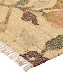 Jute-Teppich Flora mit Fransen, 100% Jute, Beige, Bunt, B 200 x L 300 (Größe L)