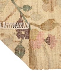 Jute-Teppich Flora mit Fransen, 100% Jute, Beige, Bunt, B 200 x L 300 (Grösse L)