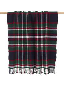 Plaid a quadri con frange Tartan, 100% acrilico, Multicolore, Larg. 130 x Lung. 170 cm