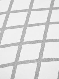 Kussenhoes Romy met ruitjesmotief in grijs/wit, 100% katoen, panamabinding, Grijs, crèmekleurig, 40 x 40 cm