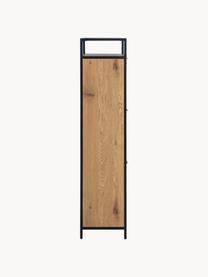 Holz-Schuhschrank Seaford mit Klappfächern, Korpus: Mitteldichte Holzfaserpla, Holz, Schwarz, B 56 x H 129 cm