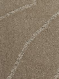 Wollen vloerkleed Aaron in taupe, handgetuft, Onderzijde: 100% katoen Bij wollen vl, Taupe, B 300 x L 400 cm (maat XL)