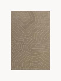 Wollteppich Aaron, handgetuftet, Flor: 100 % Wolle, Taupe, B 300 x L 400 cm (Grösse XL)