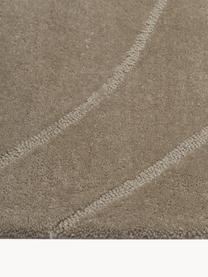Wollen vloerkleed Aaron, handgetuft, Onderzijde: 100% katoen Bij wollen vl, Taupe, B 300 x L 400 cm (maat XL)