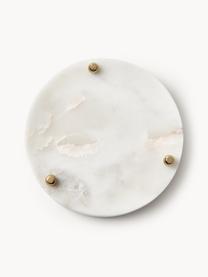 Coupelle décorative en marbre Selina, Marbre, métal, Blanc marbré, doré, Ø 14 x haut. 3 cm